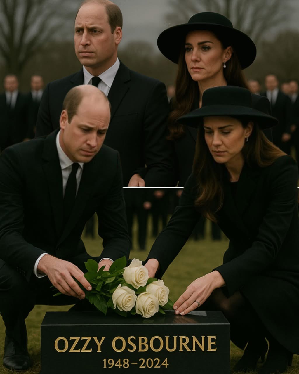 Prince William and Princess Kate Stun Mourners with Emotional Appearance at Ozzy Osbourne’s Funeral — Royal Respect for the Prince of Darkness Moves the World