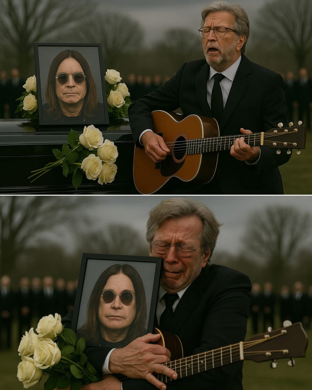 A Final Tribute: Eric Clapton’s Heartfelt Farewell to Prince of Darkness in a Sacred Moment of Music and Mourning