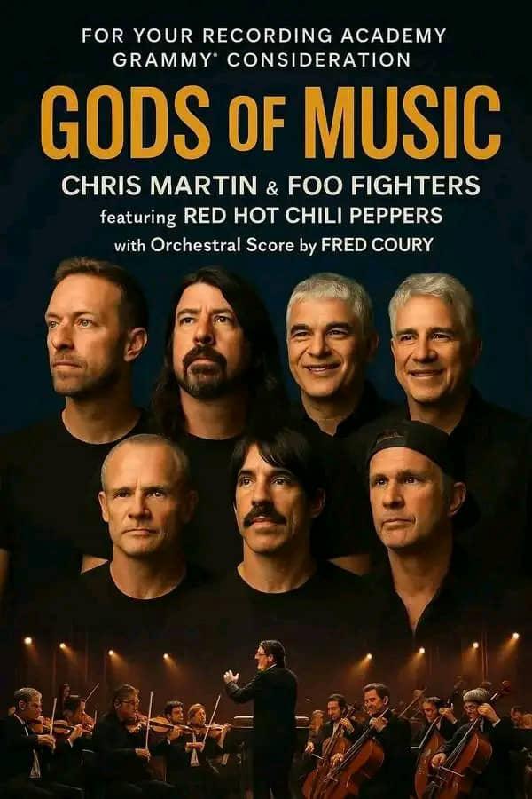 Gods of Music: Chris Martin, Foo Fighters & Chili Peppers Unite in Orchestral Brilliance
