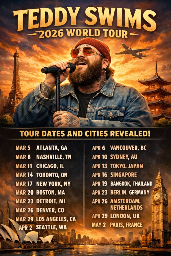 It’s Official: Teddy Swims Announces Explosive 2026 World Tour — Full Dates and Cities Revealed