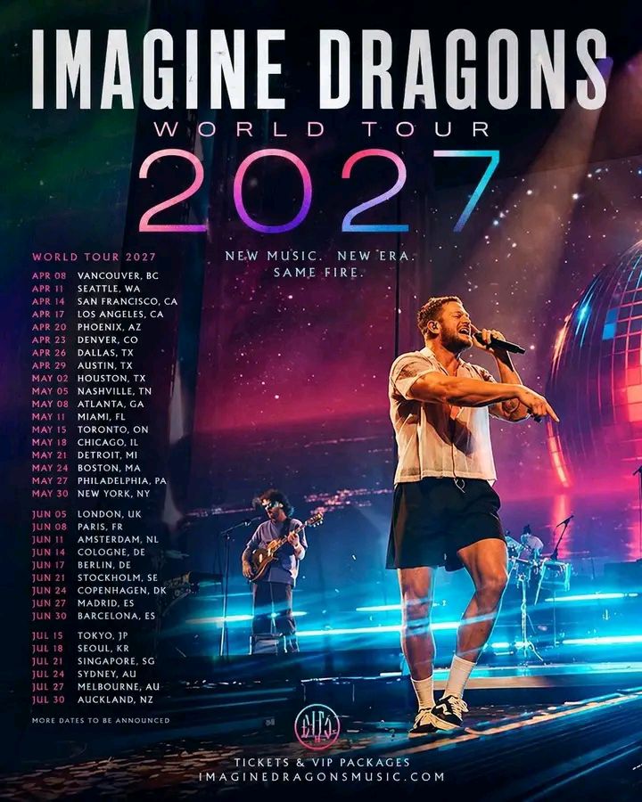 Imagine Dragons Announce Explosive 2027 World Tour — Feel the Thunder. Ignite the Night. The Global Anthem Awakens