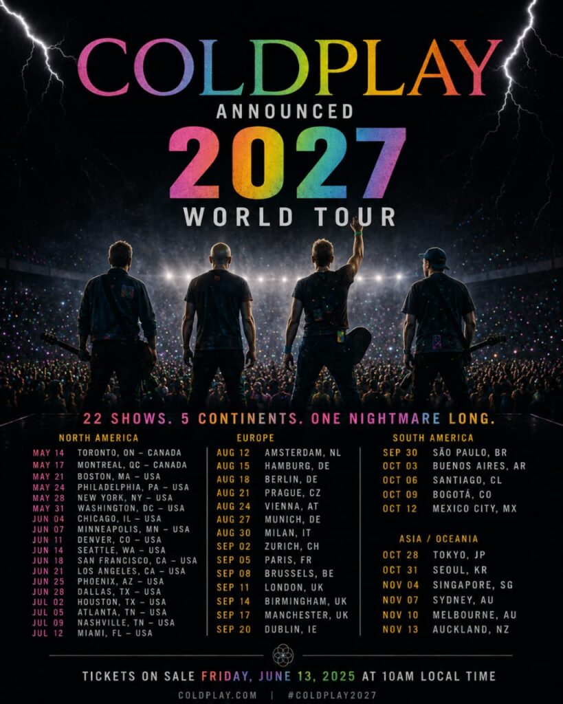 Coldplay Has Officially Revealed Plans for a Massive Global Tour ...