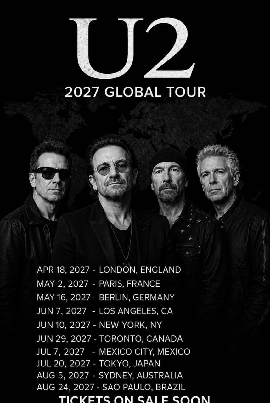 U2 Announces 2027 World Tour — Bigger, Louder, and More Explosive Than Ever! Full Details