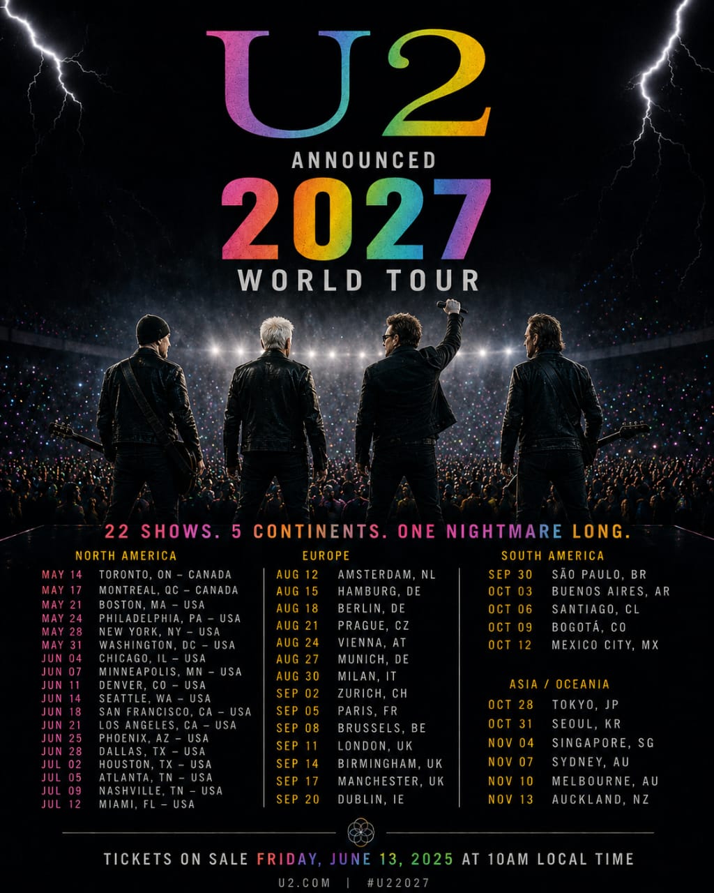 U2 Has Officially Revealed Plans for a Massive Global Tour Scheduled for 2027 — Read Full Details Here