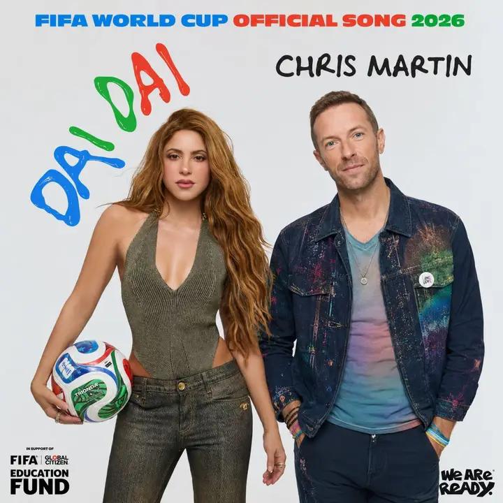 Shakira and Chris Martin Release Official 2026 FIFA World Cup Anthem, “Dai Dai”