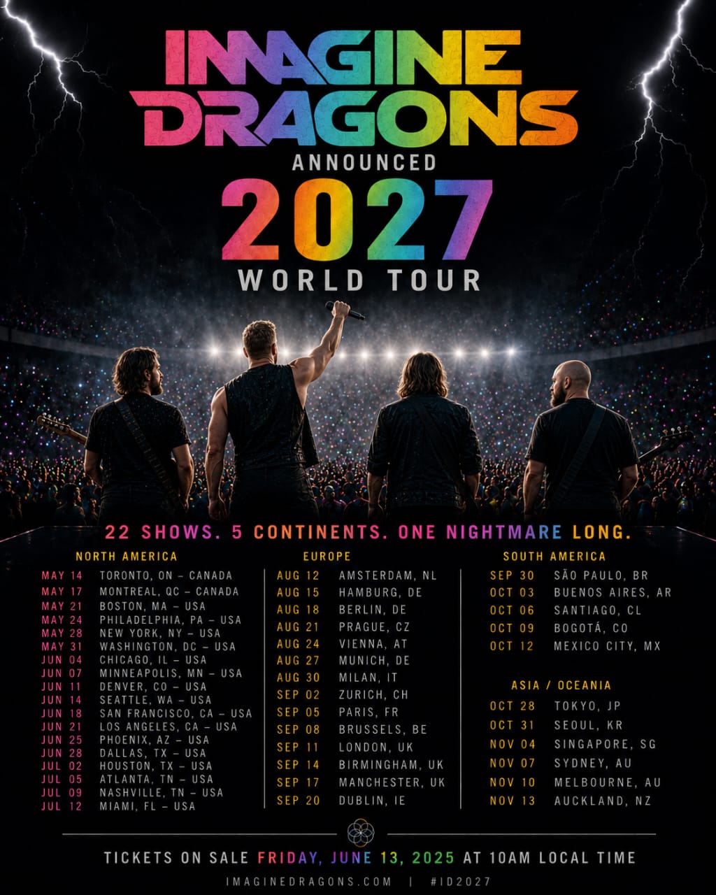 Imagine Dragons Has Officially Revealed Plans for a Massive Global Tour Scheduled for 2027 — Read Full Details Here!