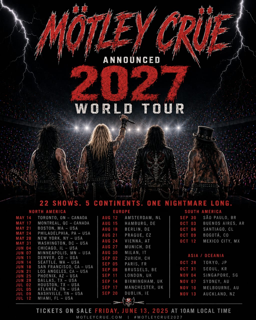 Mötley Crüe Has Officially Revealed Plans for a Massive Global Tour Scheduled for 2027 — Read Full Details Here!